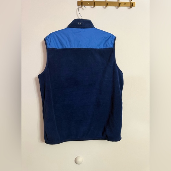 Vineyard Vines Vest Mens Blue Full Zip Fleece Outdoor Performance Golf Large L - Picture 5 of 5